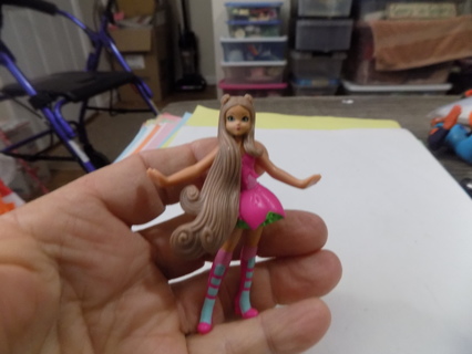 2013 McDonalds Winx club Fairy long blond hair pink outfit blue, pink stripe socks