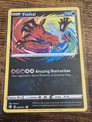 Pokemon Yveltal holo rare card 046/072