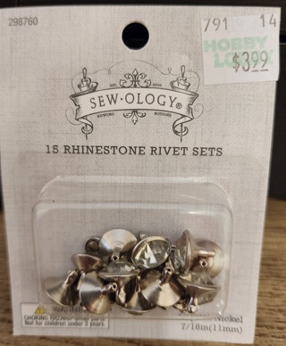 NEW - Sew-Ology - Rhinestone Rivets - 15 in package 