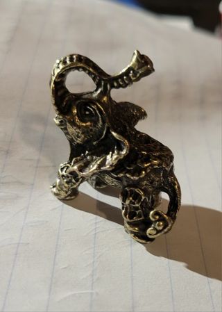Lucky Brass Elephant Figure