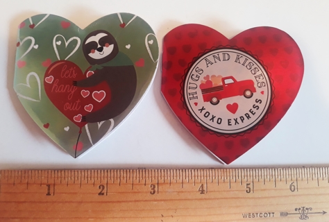 2 Small Valentine's Day themed notebooks (Sloth & Truck)