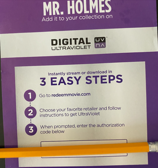 Mr. Holmes digital code (SD)