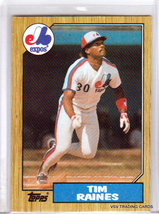 Tim Raines, 1987 Topps Card #30, Montreal Expos, HOFr, (EL4)