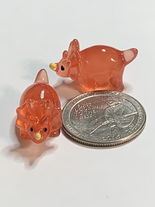 DINOSAURS~#3~RED~SET OF 2~GLOW IN THE DARK~FREE SHIPPING!