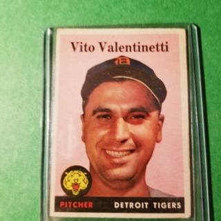 1958 - TOPPS EXMT - NRMT BASEBALL - CARD HI NO. 483 - VITO VALENTINETTI - TIGERS