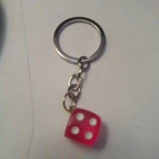 New Pink Dice Keychain Read description before bidding