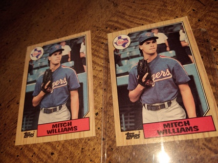 Two card lot baseball ⚾ 1987 Topps Mitch Williams both rookies 