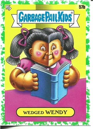 Brand New 2022 Topps Garbage Pail Kids Wedged Wendy Sticker From the Book Worms Set 