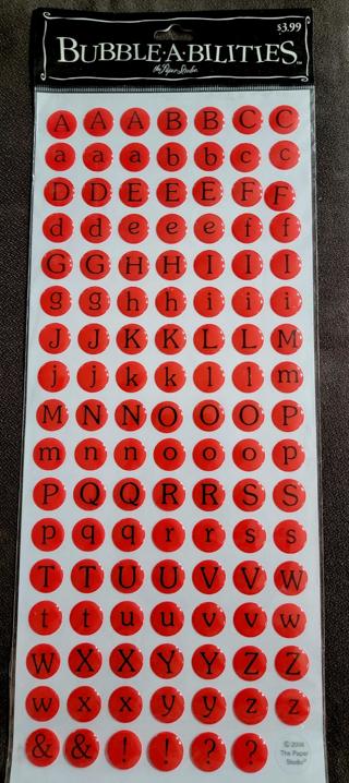 NIP - Red Raised Letter Stickers