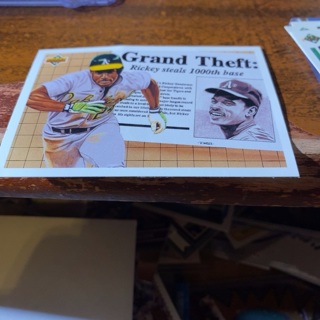 1992 upper deck grand theft Rickey Henderson baseball card 