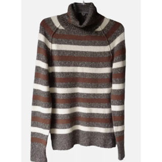 Arizona Multicolor Stripe Soft Turtleneck Pullover Sweater Jr XL Acrylic Blend