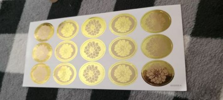 Shiny gold sealing stickers