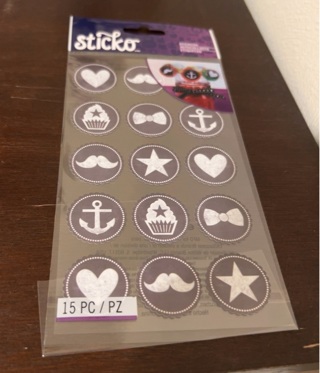 Sticko gray & white pictures stickers