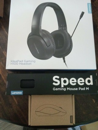 Lenovo Gaming Equipment Lot - Headphones, Wireless Mouse, Speed Mouse Pad - BRAND NEW