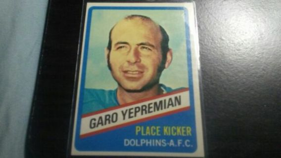 RARE ORIGINAL 1976 TOPPS WONDER BREAD SERIES GARO YEPREMIAN MIAMI DOLPHINS FOOTBALL CARD# 12