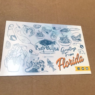 Rusty Bellies Post Card Tarpon Springs FL, Free Mail