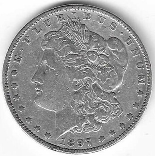 Estate Find 1897 Morgan Silver Dollar 90% Silver U.S. One Dollar Coin