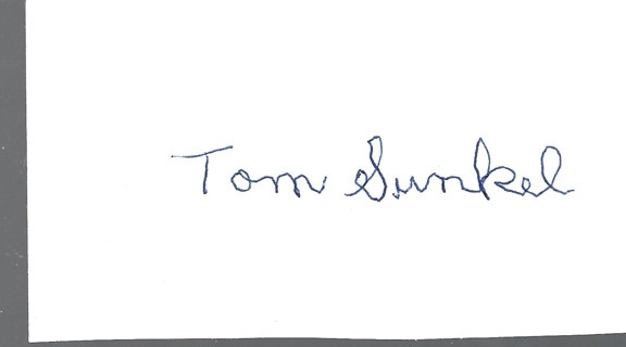  Tom Sunkel signed card - Giants Cardinals debut 1937