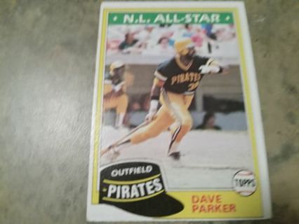 1981 TOPPS N.L. ALL STAR DAVE PARKER PITTSBURGH PIRATES BASEBALL CARD# 640