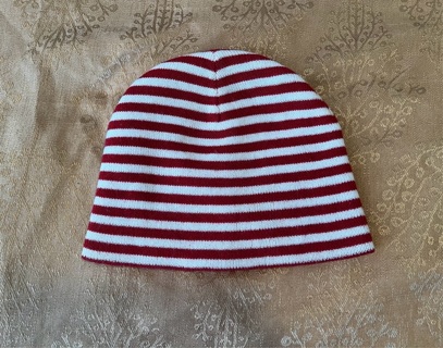 Red & White Warm Knit Beanie