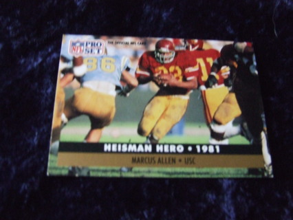 1991 Marcus Allen USC Trojans/Los Angeles Raiders Heisman Heroes Pro Set Card #45