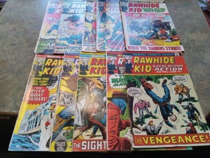 10 VINTAGE 1970s OR EARLIER WESTERN COMICS RAWHIDE KID 20 CENTS COMIC BOOKS- SEE ALL PICS!