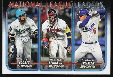 2024 Topps NL Batting Average ( Arraez / Acuña Jr. / Freeman) #206 BASEBALL NL