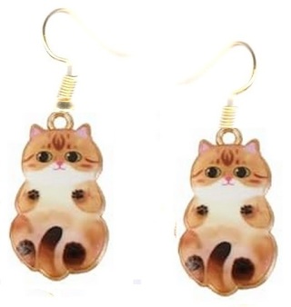 GP ENAMEL KITTY EARRINGS STYLE 1 (PLEASE READ DESCRIPTION)