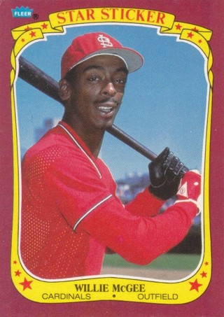 Willie McGee 1986 Fleer Star Stickers St. Louis Cardinals