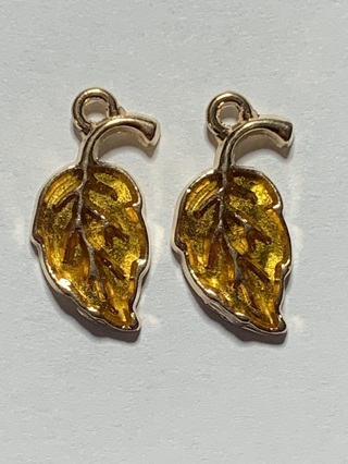 ♦LEAF CHARMS~SET #1~YELLOW~FREE SHIPPING♦