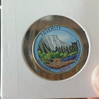 2010 Yosemite California-P Colorized State Quarter 