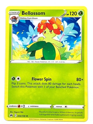 2023 Pokemon TCG Bellossom 003/159 - Crown Zenith Non-Holo Rare