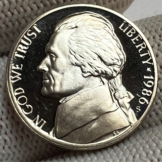 1986-S PROOF JEFFERSON NICKEL 