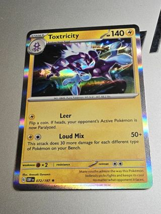 Pokemon Toxtricity rare holo card 072/197