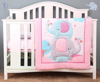 Elephant Crib Bedding 3 Piece Set