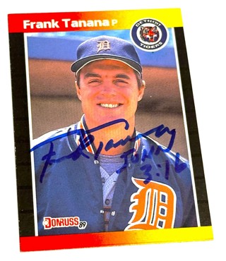 Autographed Frank Tanana Detroit Tigers 1989 Donruss/With Bible Verse