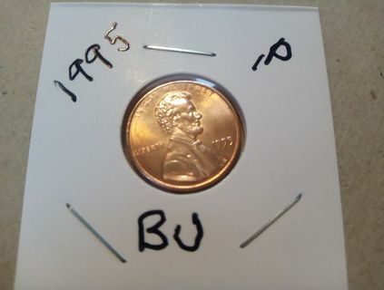 1995-P. BEAUTIFUL UNCIRCULATED LINCOLN PENNY.. HIGHEST BIDDER WINS