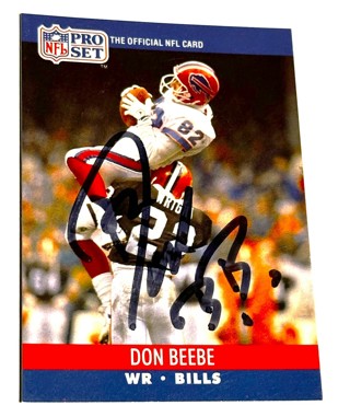 Autographed 1990 Pro Set #435 Don Beebe Buffalo Bills Football Card