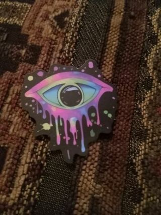 Pink purple eye sticker