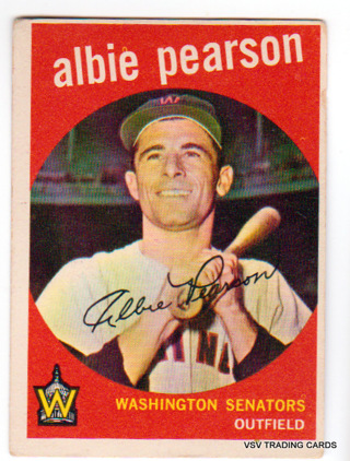 Albie Pearson, 1959 Topps Card #4, Washington Senators, (LB3)