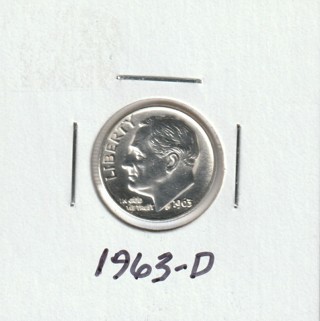 1963-D Roosevelt Dime 90% Silver U.S. Ten Cent Coin