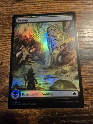 Magic the gathering mtg Swamp foil full art Bloomburrow