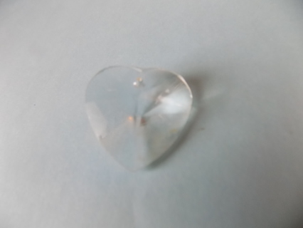 1 1/2 inch heart shape clear glass prism charm # 1