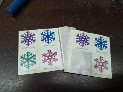 7 Snowflake Forever Postage Stamps Never Used