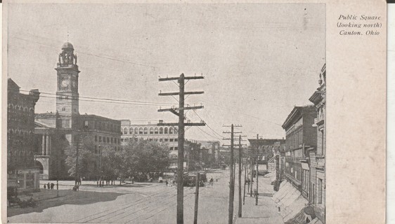 Vintage Used Postcard: g: Public Square, CAnton, OH