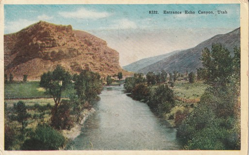 Vintage Used Postcard: Pre Linen: Echo Canyon, UT