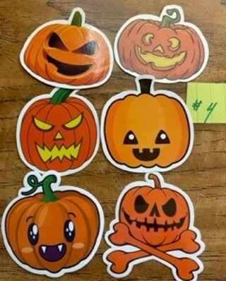 ☾☾☠ 6 BN HALLOWEEN PUMPKIN STICKER