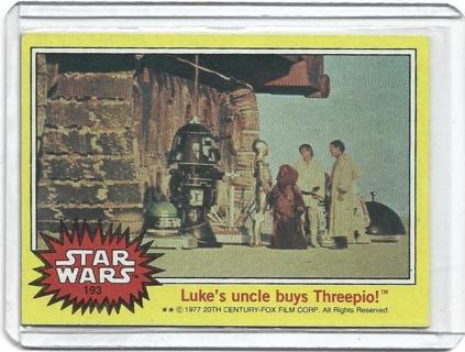 1977 STARWARS LUKES UNCLE BUYS TREEPIO CARD