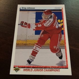 1990-91 Upper Deck - [Base] #460 World Junior Champions - Greg Johnson 