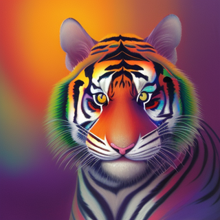 Listia Digital Collectible: Rainbow colored Tiger Cat